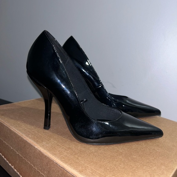Zara faux patent leather effect black heels - Picture 4 of 6